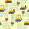 Work area construction vehicles seamless pattern .