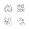 Work benefits linear icons set