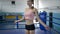 Work on body, sportswoman doing skipping exercises using jump rope during sports training