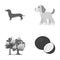 Work, business, entertainment and other web icon in monochrome style.milk, trumpet, Desert icons in set collection.