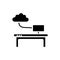 Work data cloud storage glyph icon