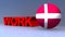 Work with denmark flag on blue