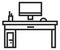 Work desk icon. Remote workplace. Home furniture