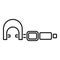 Work digital micrometer icon outline vector. Number precision tool