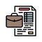 work document file color icon vector illustration