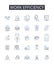 Work efficiency line icons collection. Time management, Productivity boost, Resource utilization, Performance