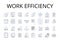 Work efficiency line icons collection. Time management, Productivity boost, Resource utilization, Performance