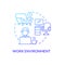 Work environment blue gradient concept icon