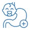 work of esophagus of newborn baby doodle icon hand drawn illustration
