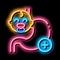 work of esophagus of newborn baby neon glow icon illustration