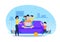 Work and Family Life Balance Flat Vector Cartoon