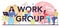 Work group typographic header. Business teamwork. Idea of partnership