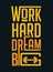 Work hard dream big Fitness Gym Muscle Workout Motivation Quote Poster Vector template