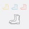 Work high boots, gumboots thin line icon. Vector illustration.
