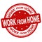 Work from home grunge rubber stamp