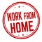 Work from home grunge rubber stamp