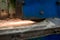 Work of an industrial surface grinding machine. Grinding of a flat metal part.