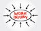 Work Injury - personal injury, disease or death resulting from an occupational accident, text concept with arrows