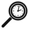 Work magnifier icon simple vector. Flexible time