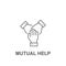 Work management collaboration strategy. Mutual help icon