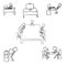 Work From Office Freedom Lifestyle Stick Figure Pictogram Icon