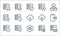 work office server line icons. linear set. quality vector line set such as firewall, settings, info, setting, secure, export, data