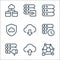 work office server line icons. linear set. quality vector line set such as networking, upload, bad review, timer, download, secure