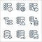 work office server line icons. linear set. quality vector line set such as picture, key, downloading data, change, error, transfer