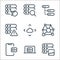 Work office server line icons. linear set. quality vector line set such as picture, server, server, networking, move, error,