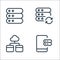 work office server line icons. linear set. quality vector line set such as server, cloud storage, switch