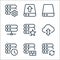 work office server line icons. linear set. quality vector line set such as switch, firewall, timer, data transfer, star, connected