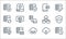 work office server line icons. linear set. quality vector line set such as timer, sha folder, protection, download, firewall,