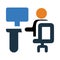 work, office, table, man, computer, office work station icon