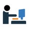 work, office, table, man, computer, office work station icon