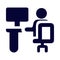 work, office, table, man, computer, office work station icon