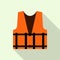 Work orange reflective vest icon, flat style