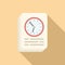 Work papers icon flat vector. Flexible time