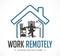 Work Remotely concept - stay at home and work,  jobs for freelancers