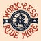 Work less ride more. Motocross, enduro t-shirt design
