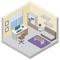 Work Room Isometric Design Concept