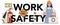 Work safety typographic header. OSHA inspection. Government