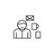 Work skills cup mobile letter icon. Simple line, outline vector of office icons for ui and ux, website or mobile application on