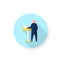 Work standing flat icon