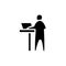 Work standing glyph icon