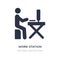 work station icon on white background. Simple element illustration from Computer concept