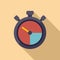 Work stopwatch icon flat vector. Flexible time