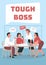 Work stress poster flat vector template