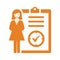 Work, task complete icon / orange color