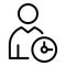 Work time online meeting icon, outline style