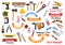 Work tools icons. Repair, construction signs set